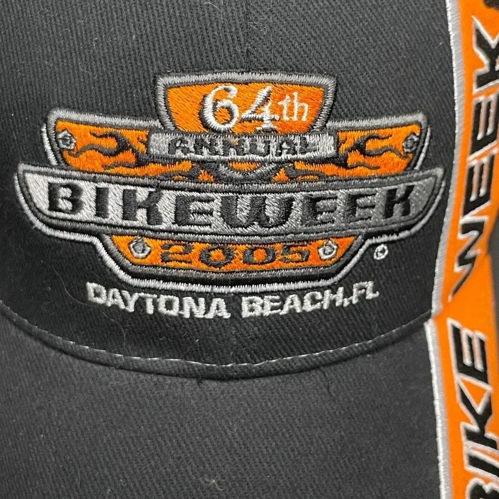Beach Club Promotions 2005 Daytona Beach Bike Week 64th Annual Hat Black Orange